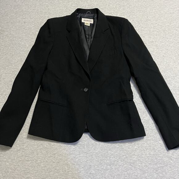 VTG Wool Jacket Blazer Womens Medium Black Academia Tailored Davison's Academia - Picture 10 of 16